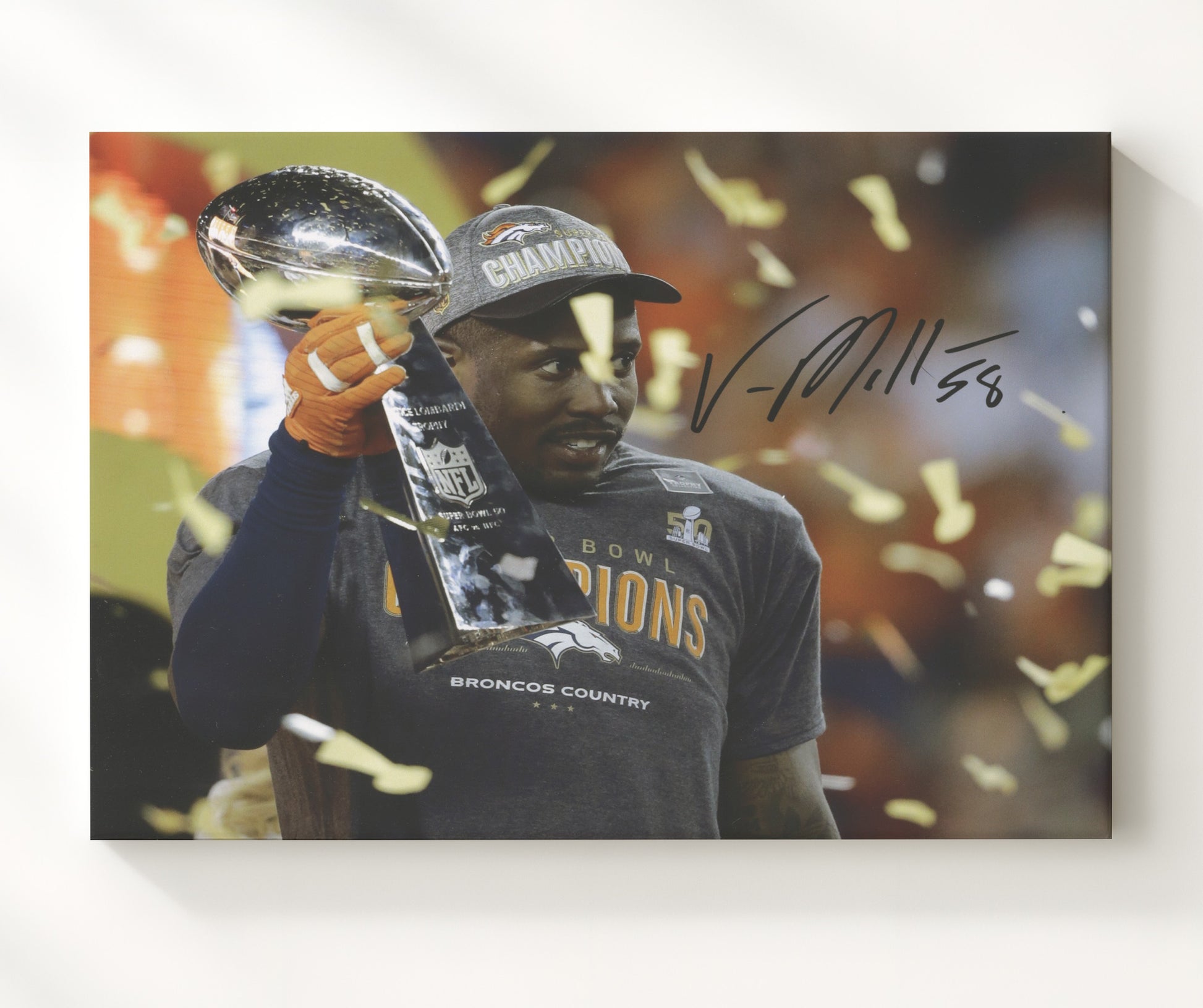 Von Miller - Super Bowl Glory football wall art 20x24 Canvas