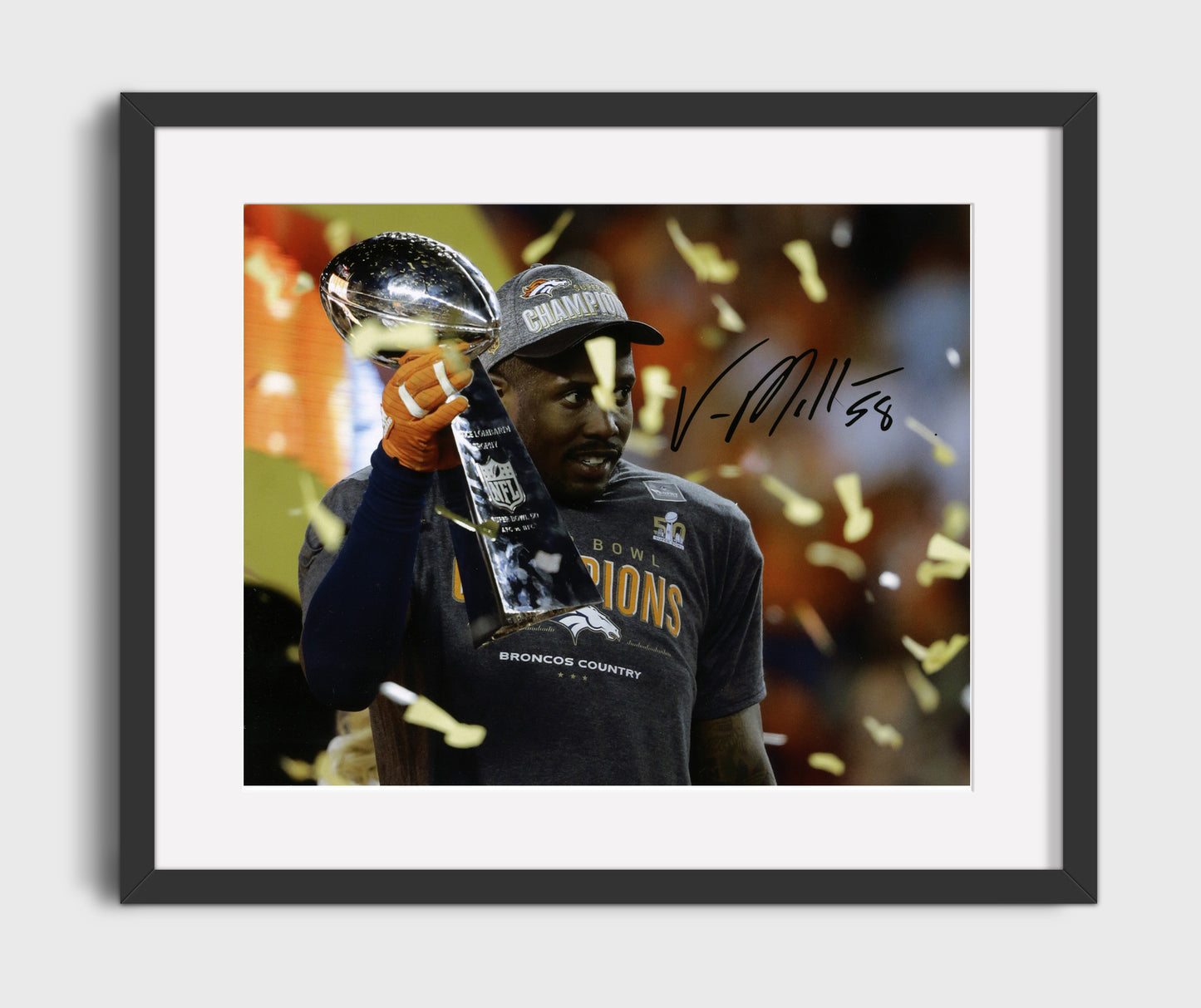 Von Miller - Super Bowl Glory football wall art 16x20 Gallery Frame