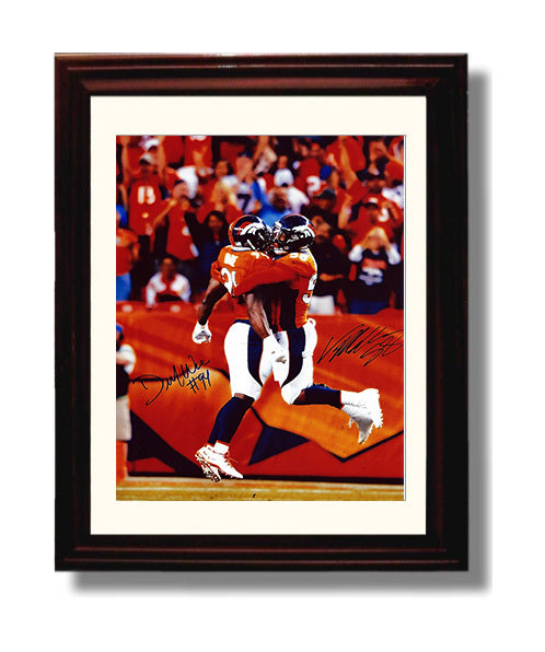 Von Miller and DeMarcus Ware - Denver football Super Bowl 50 Sack Celebration 2016 football wall art 8x10 Beveled Frame