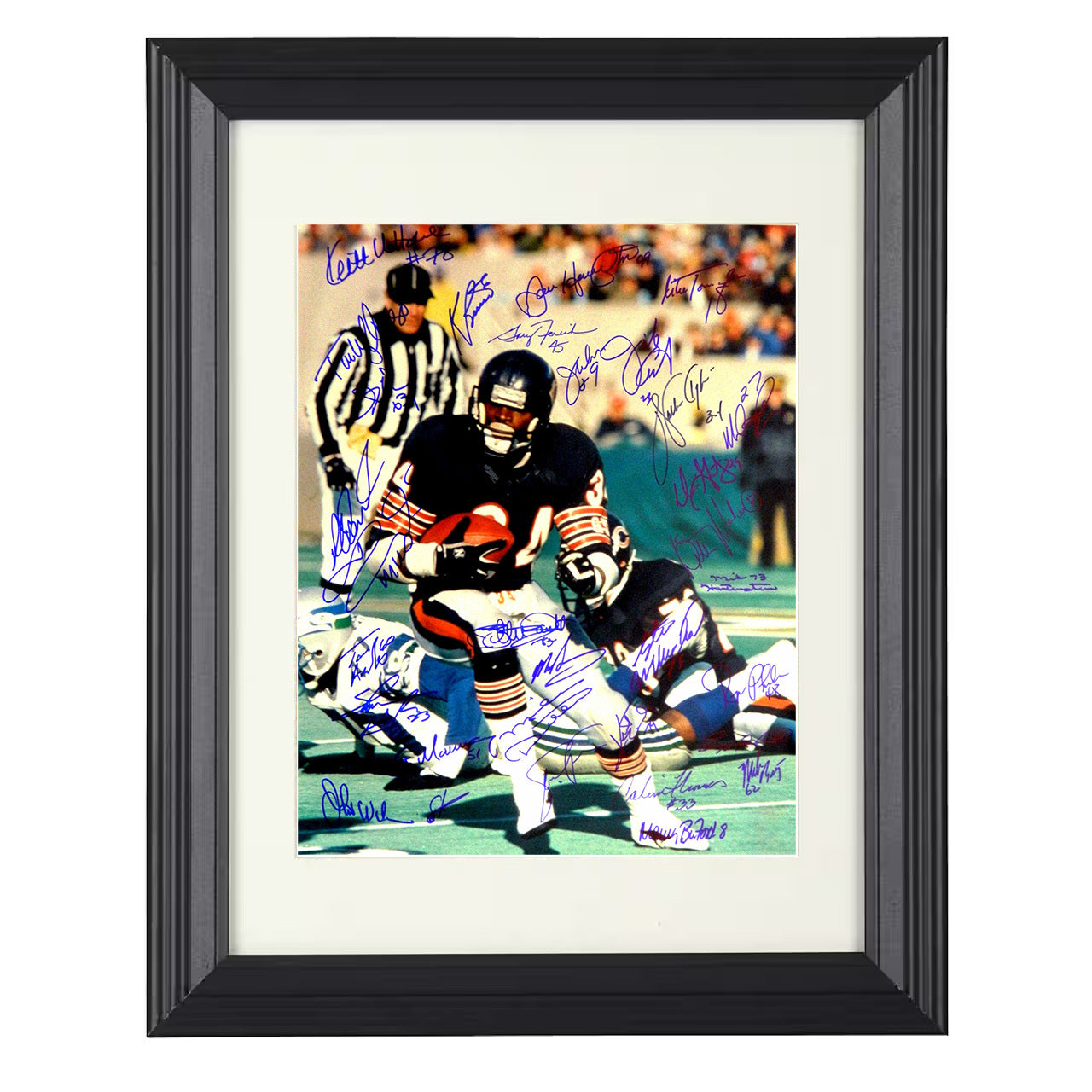 Walter Payton – Chicago 1985 Season Running Play – 8x10 black beveled framed football wall art