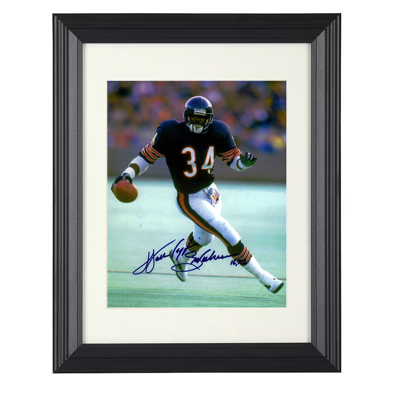 Walter Payton – Sweetness in Motion Image – 8x10 black beveled framed football wall art