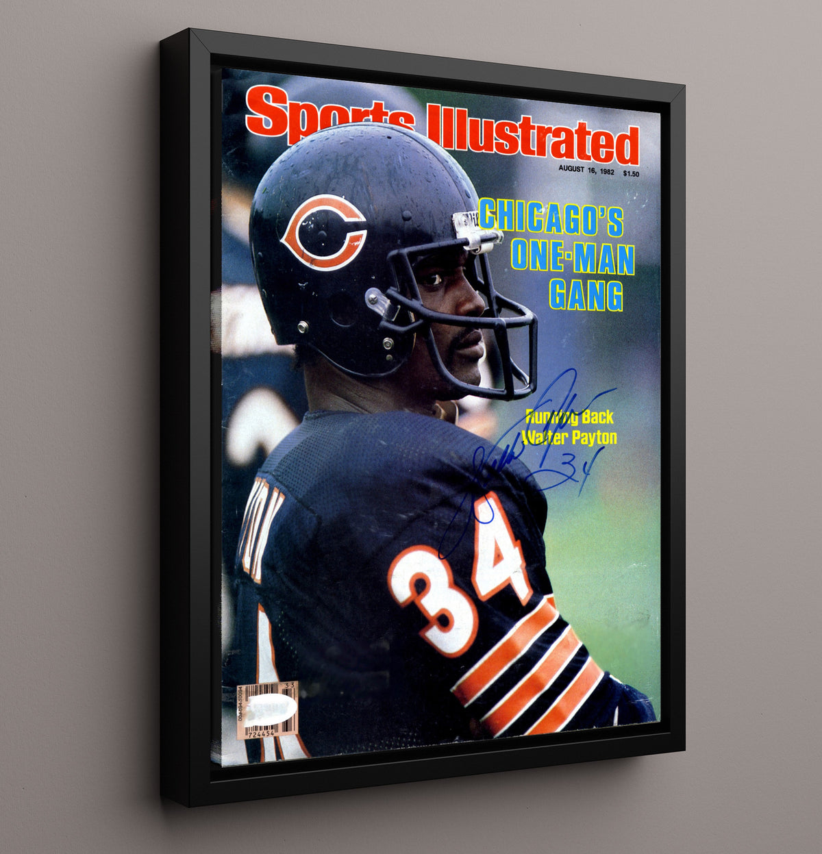 Walter Payton One-Man Gang - Sweetness Rules football wall art 16x20 Framed Canvas