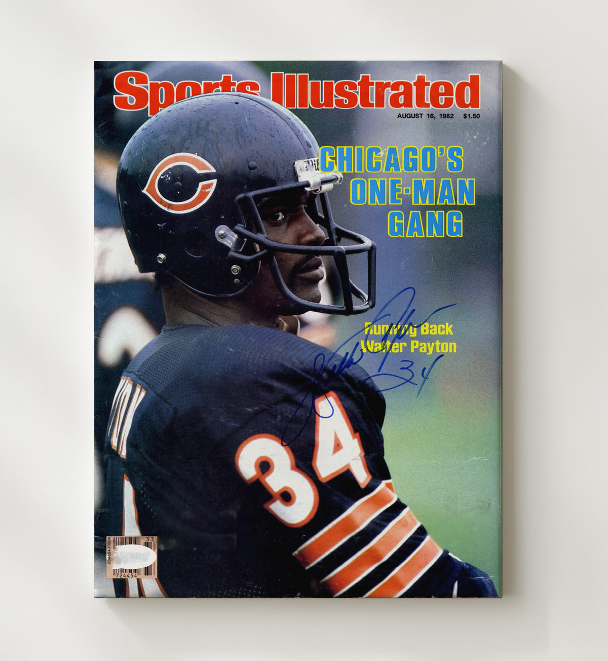 Walter Payton One-Man Gang - Sweetness Rules football wall art 20x24 Canvas