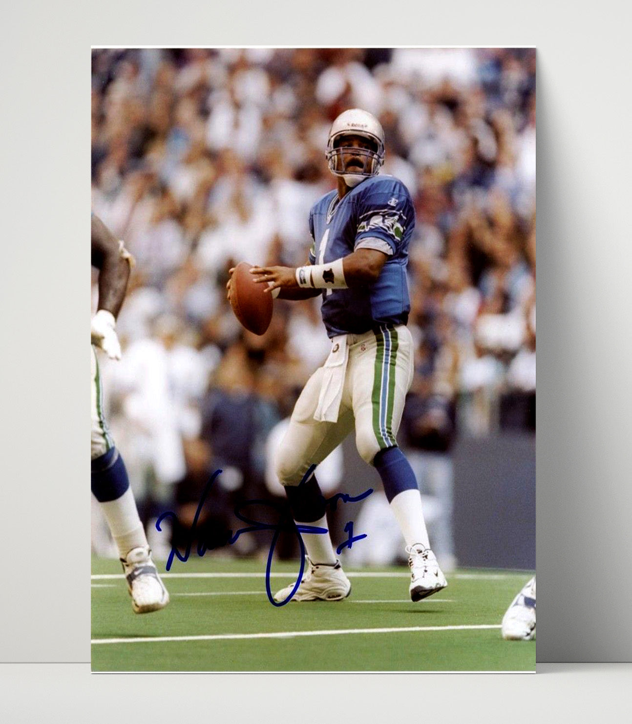 Warren Moon - Houston Football Quarterback Dropback Pass football wall art 16x20 Unframed Print