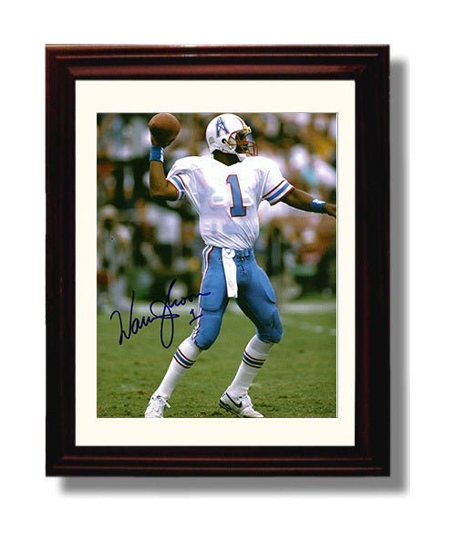 Warren Moon - Moon Shot Pass football wall art 8x10 Beveled Frame