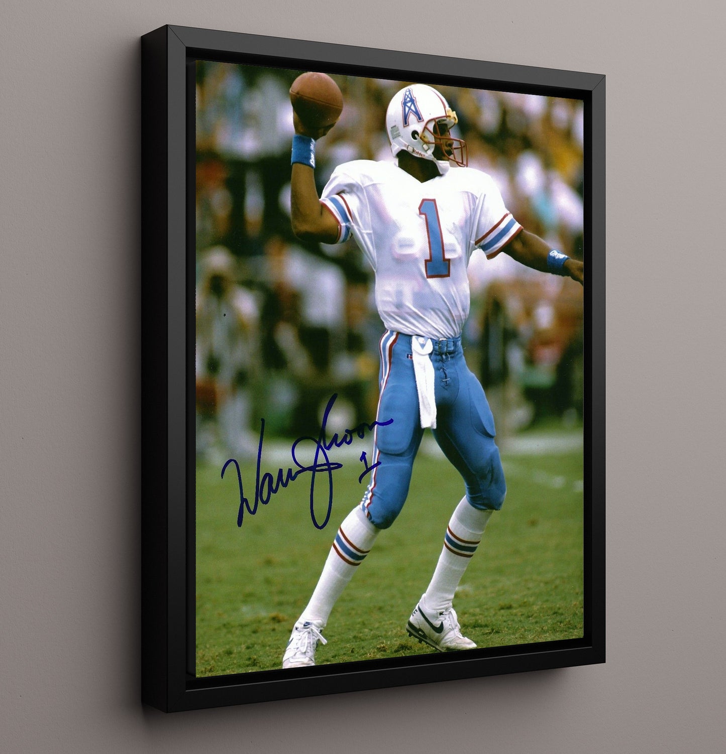 Warren Moon - Moon Shot Pass Football Wall Art - football wall art print