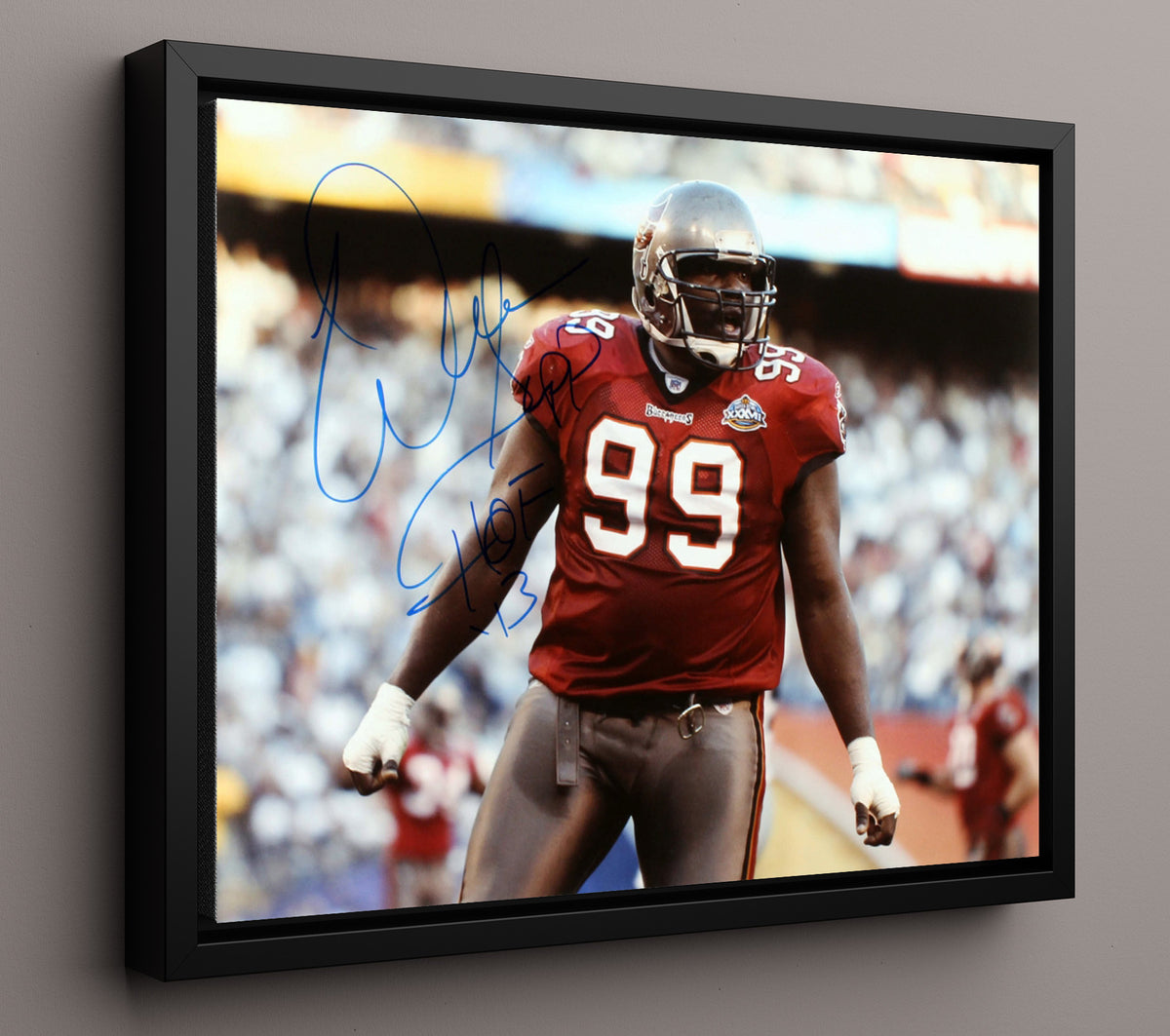 Warren Sapp - Sack Machine HOF football wall art 16x20 Framed Canvas