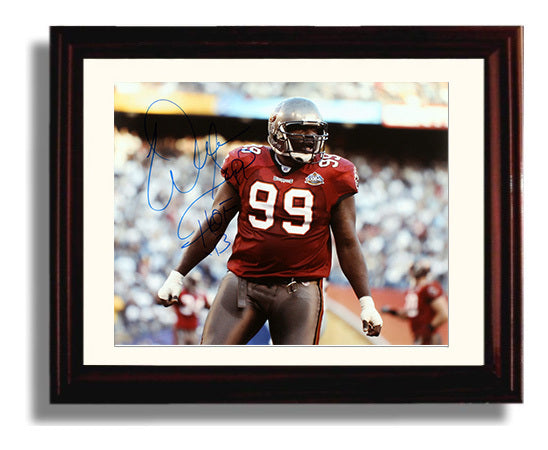 Warren Sapp - Sack Machine HOF football wall art 8x10 Beveled Frame