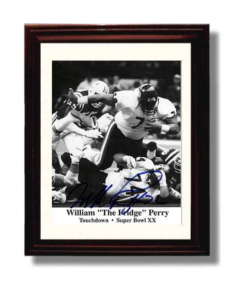 William Perry - Chicago football Super Bowl XX Touchdown 1986 football wall art 8x10 Beveled Frame