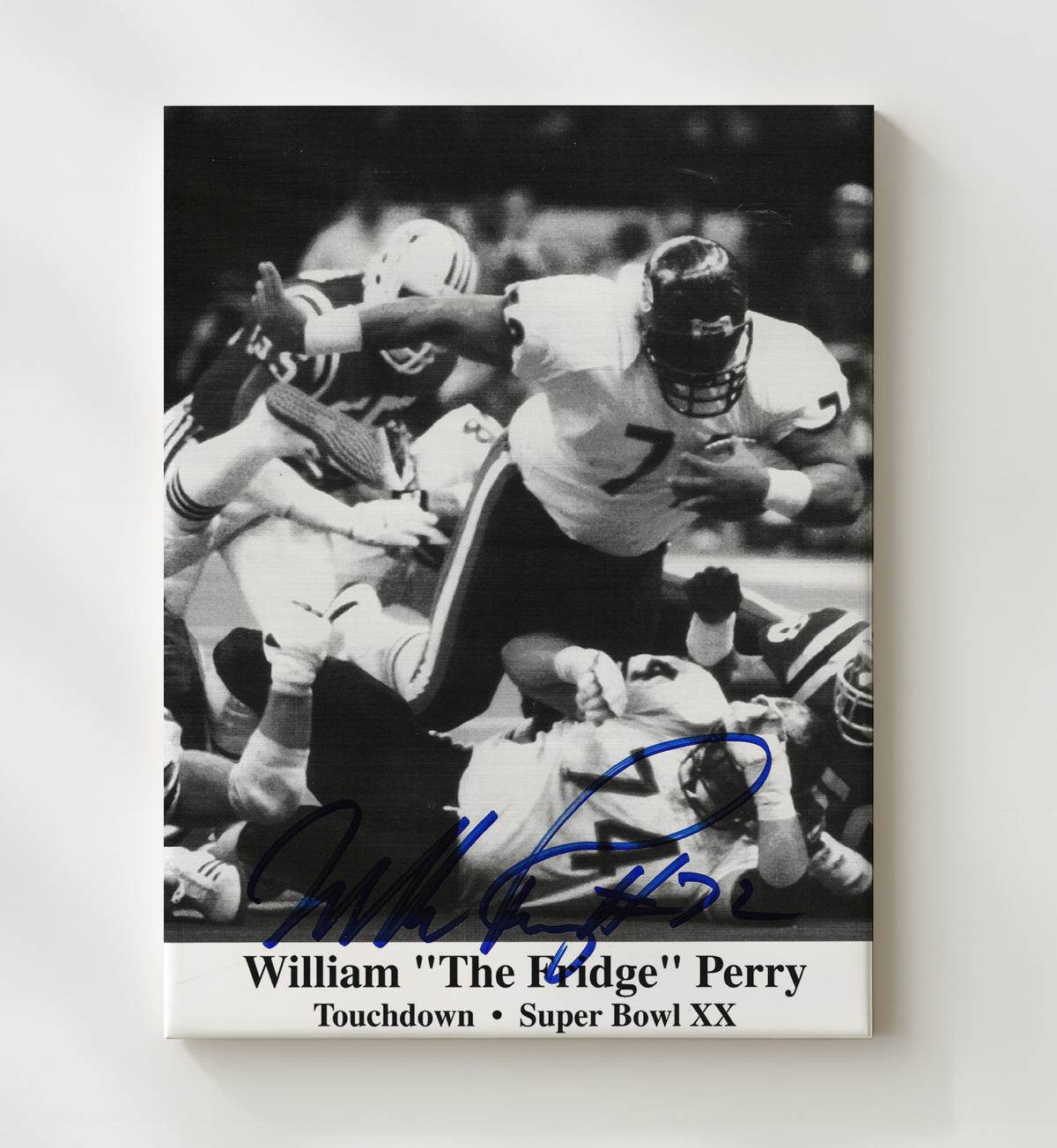 William Perry - Chicago football Super Bowl XX Touchdown 1986 football wall art 20x24 Canvas
