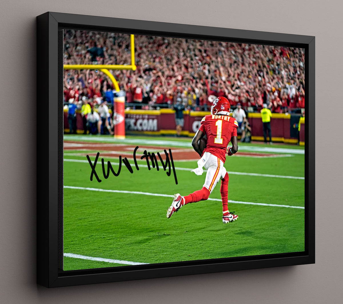 Xavier Worthy Debut - Chiefs Rising football wall art 16x20 Framed Canvas