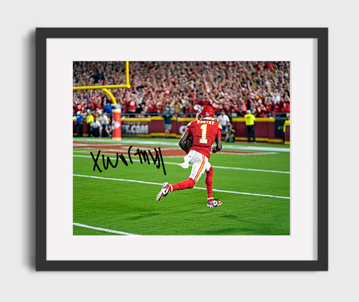 Xavier Worthy Debut - Chiefs Rising football wall art 16x20 Gallery Frame