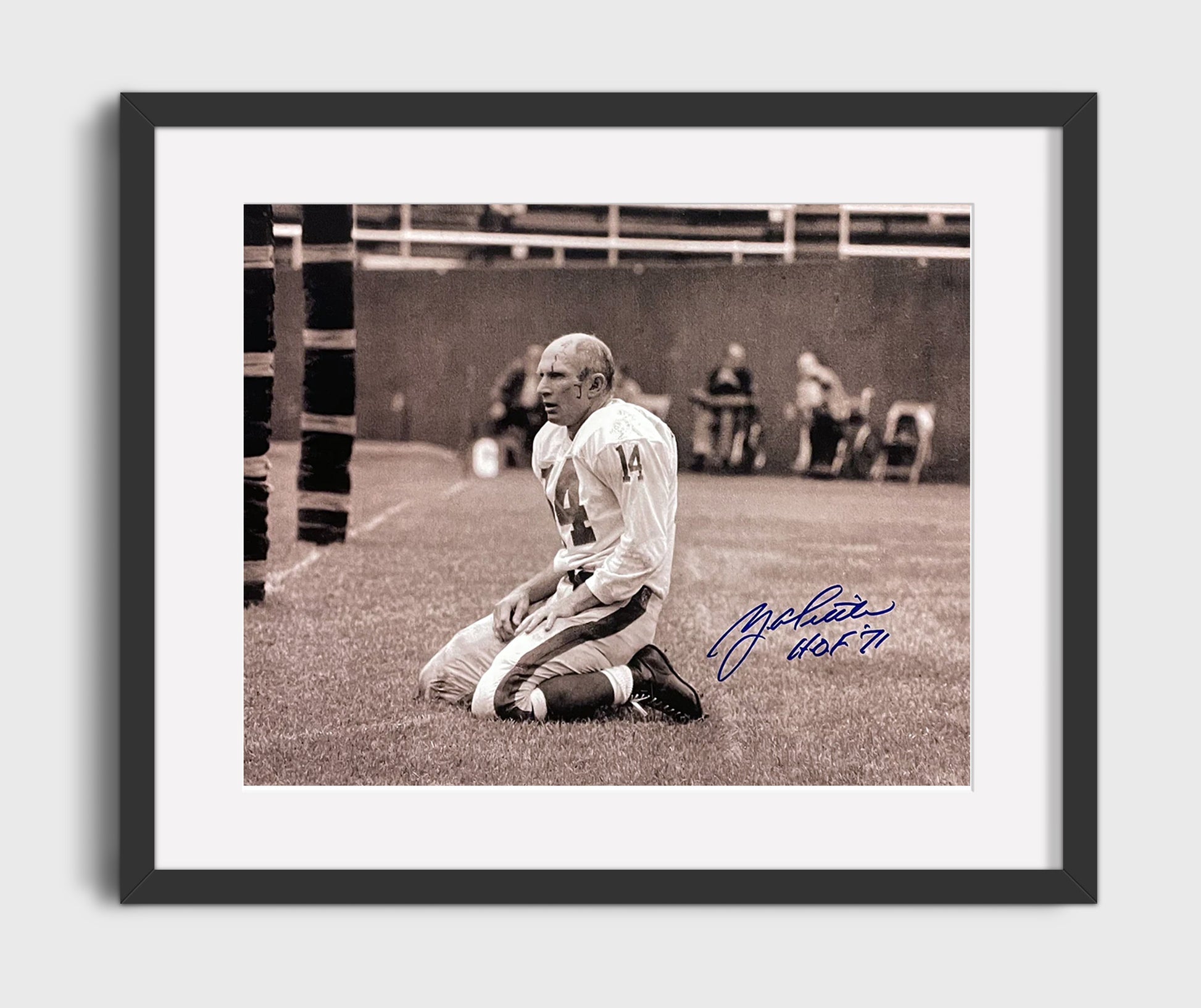 Y.A. Tittle - Iron Will football wall art 16x20 Gallery Frame