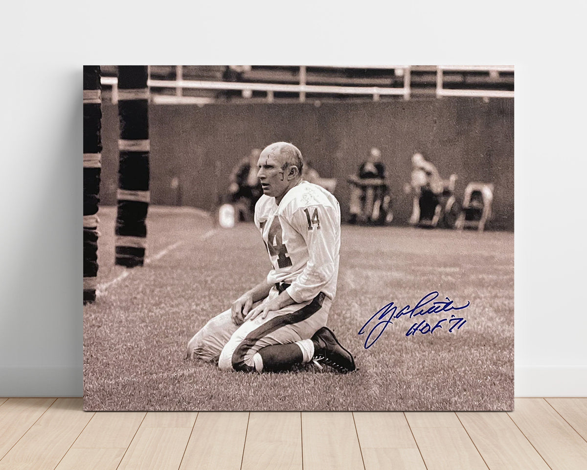 Y.A. Tittle - Iron Will football wall art 16x20 Unframed Print
