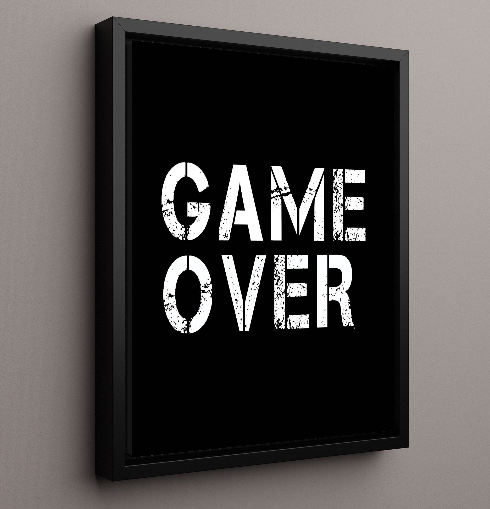 Retro Arcade Game Over Kids Room Wall Art 16x20 Framed Canvas wall art print – Gaming Wall Art decor