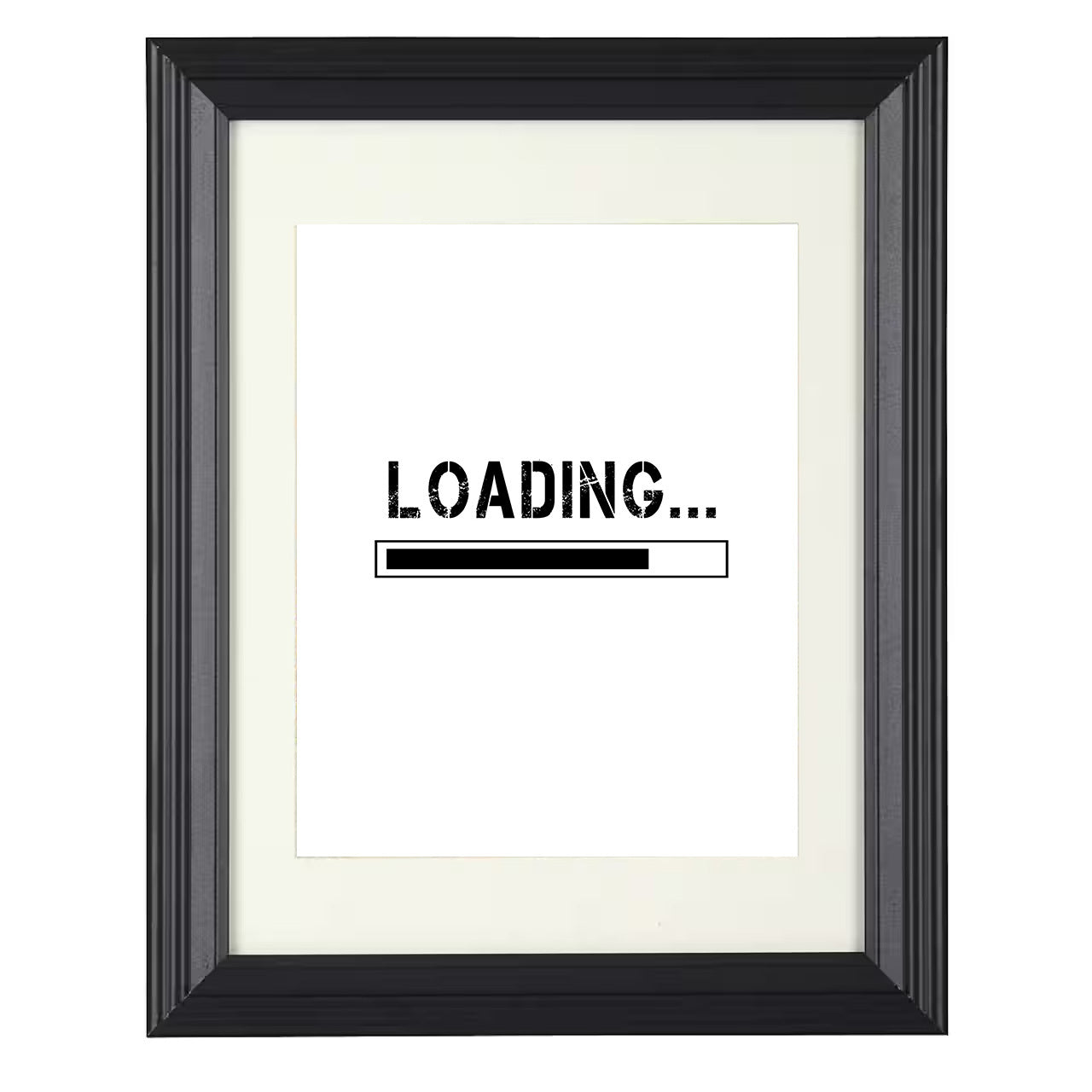 Loading Screen – Progress Bar Minimal 8x10 matted black framed game room wall art