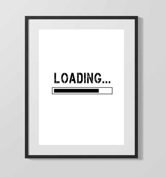 Modern Loading Screen Gamer Kids Room Wall Art 16x20 Gallery Framed Artwork wall art print – kids gaming room decor