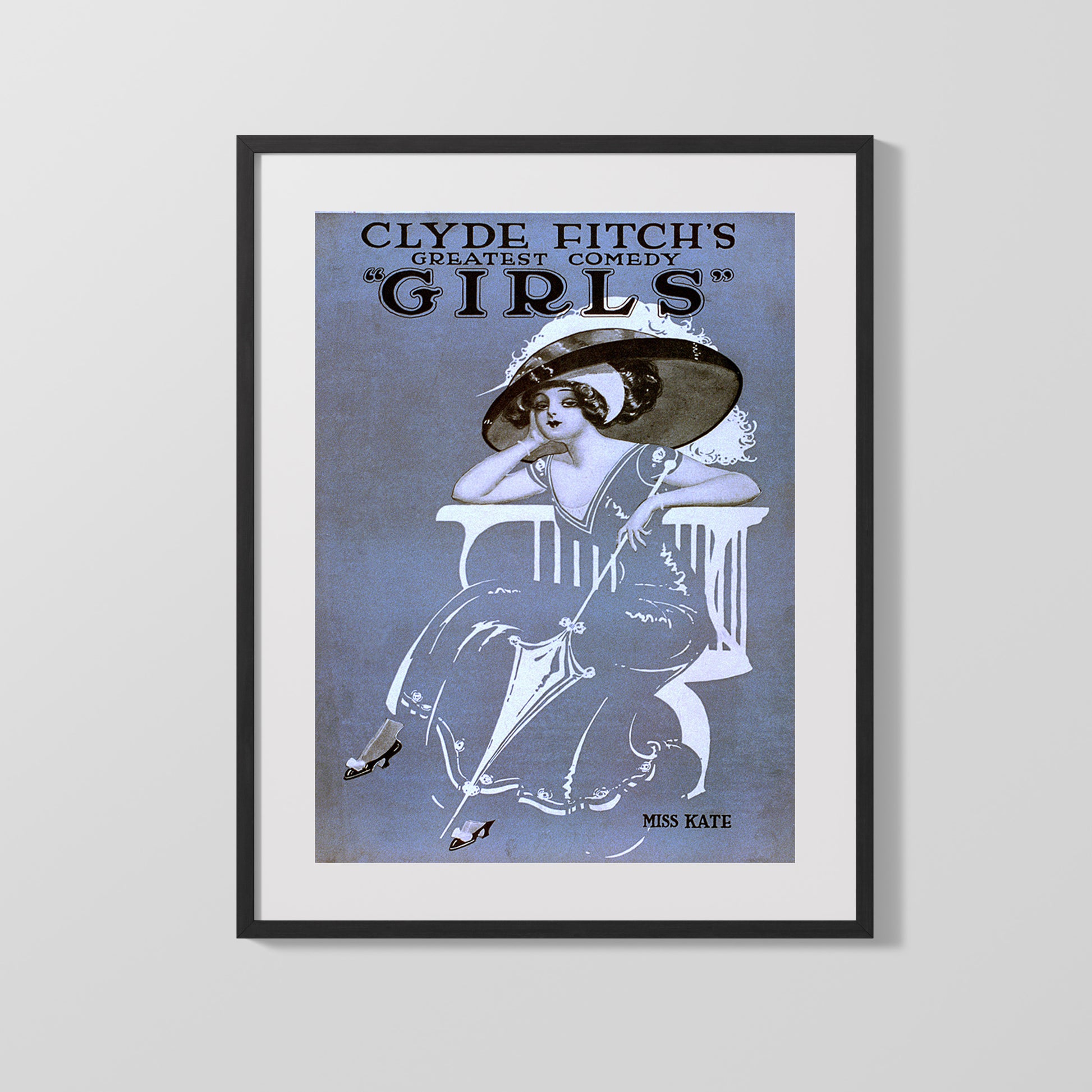 Vintage Burlesque Poster Print: "Clyde Fitch's Girls - Miss Kate" Poster - vintageframedprints.com