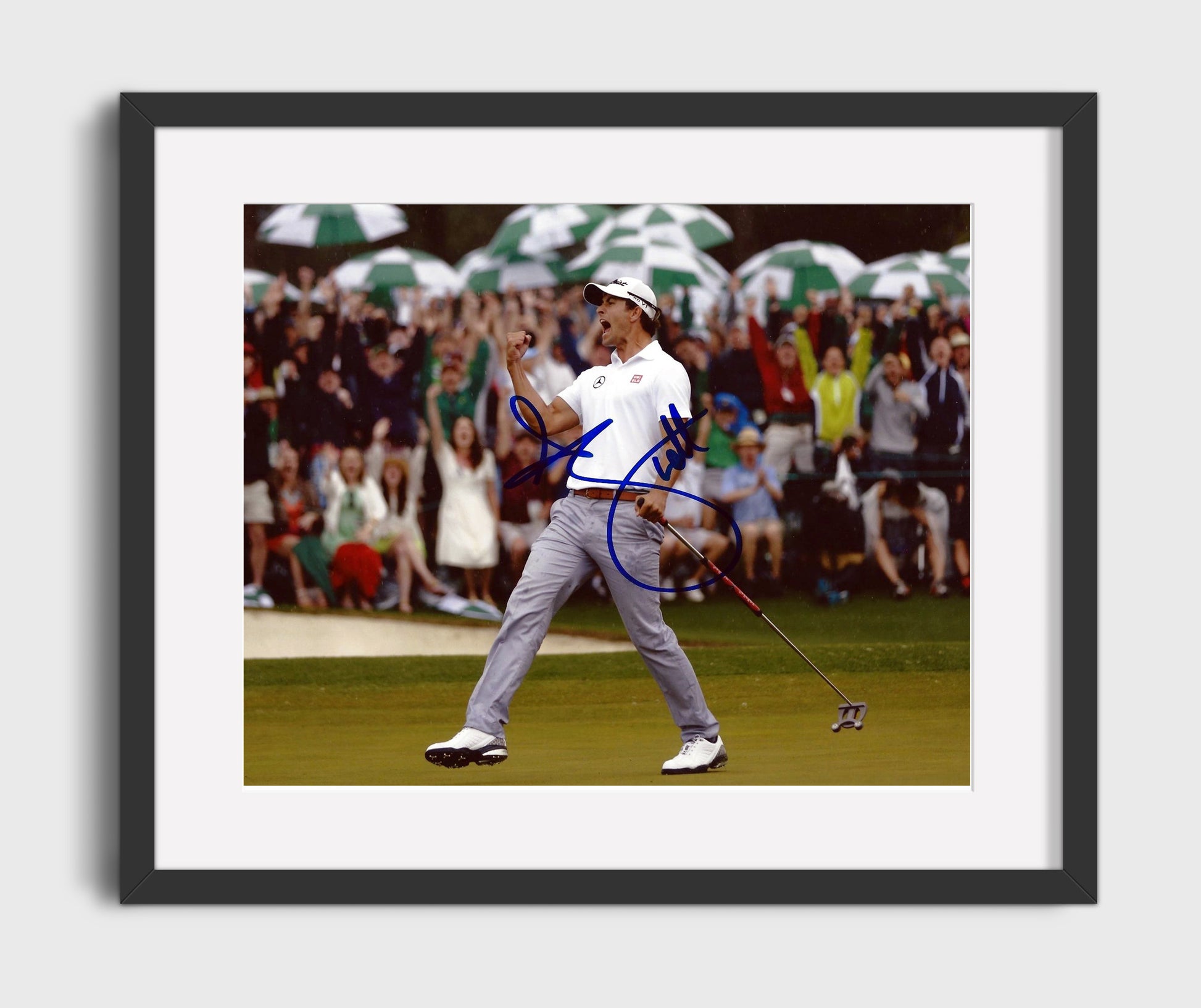 Adam Scott - Augusta Fist Pump 2013 golf wall art 16x20 Gallery Frame