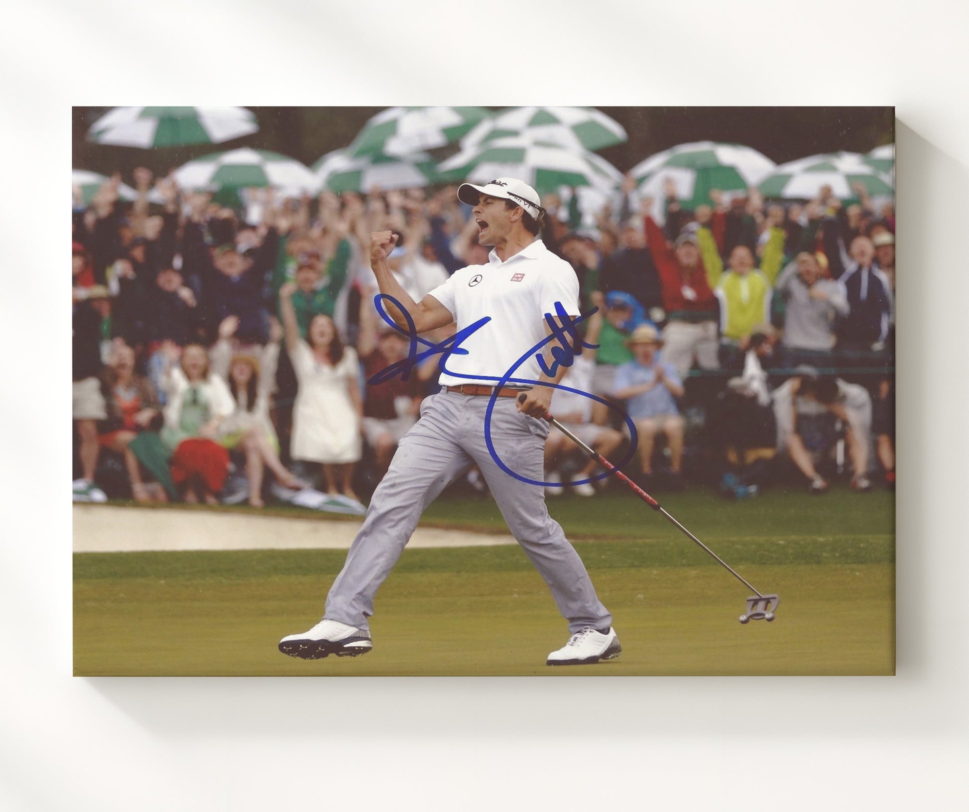 Adam Scott - Augusta Fist Pump 2013 golf wall art 20x24 Canvas