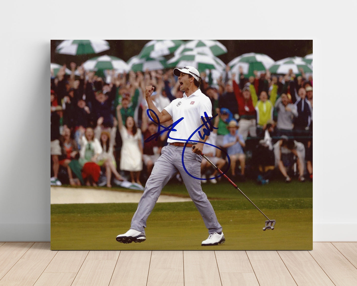 Adam Scott - Augusta Fist Pump 2013 golf wall art 16x20 Unframed Print