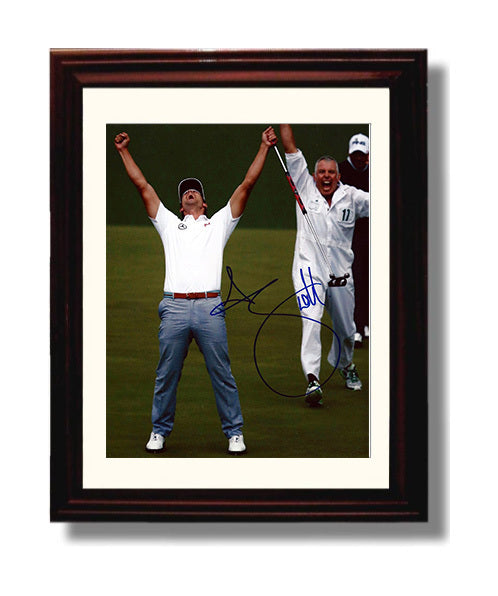 Adam Scott - Augusta Victory Celebration golf wall art 8x10 Beveled Frame