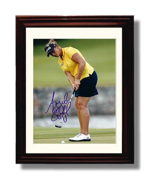 Angela Stanford - Focused Putt golf wall art 8x10 Beveled Frame