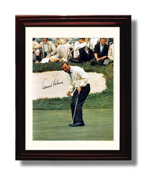 Arnold Palmer - Celebratory Putt golf wall art 8x10 Beveled Frame