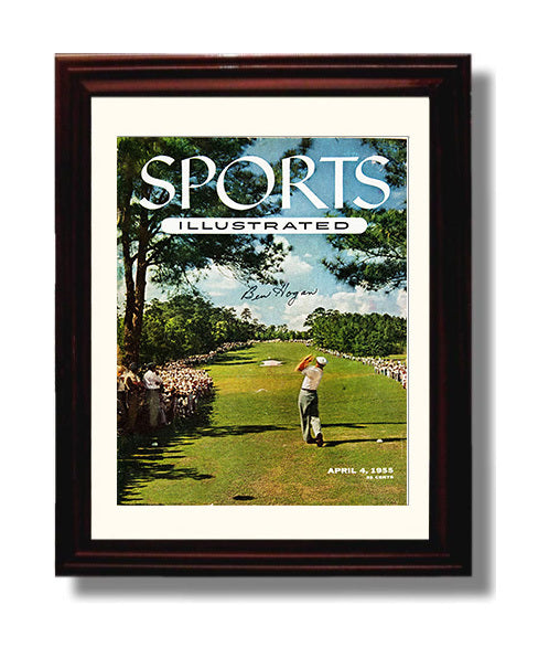 Ben Hogan - 1955 SI Cover Augusta Drive golf wall art 8x10 Beveled Frame