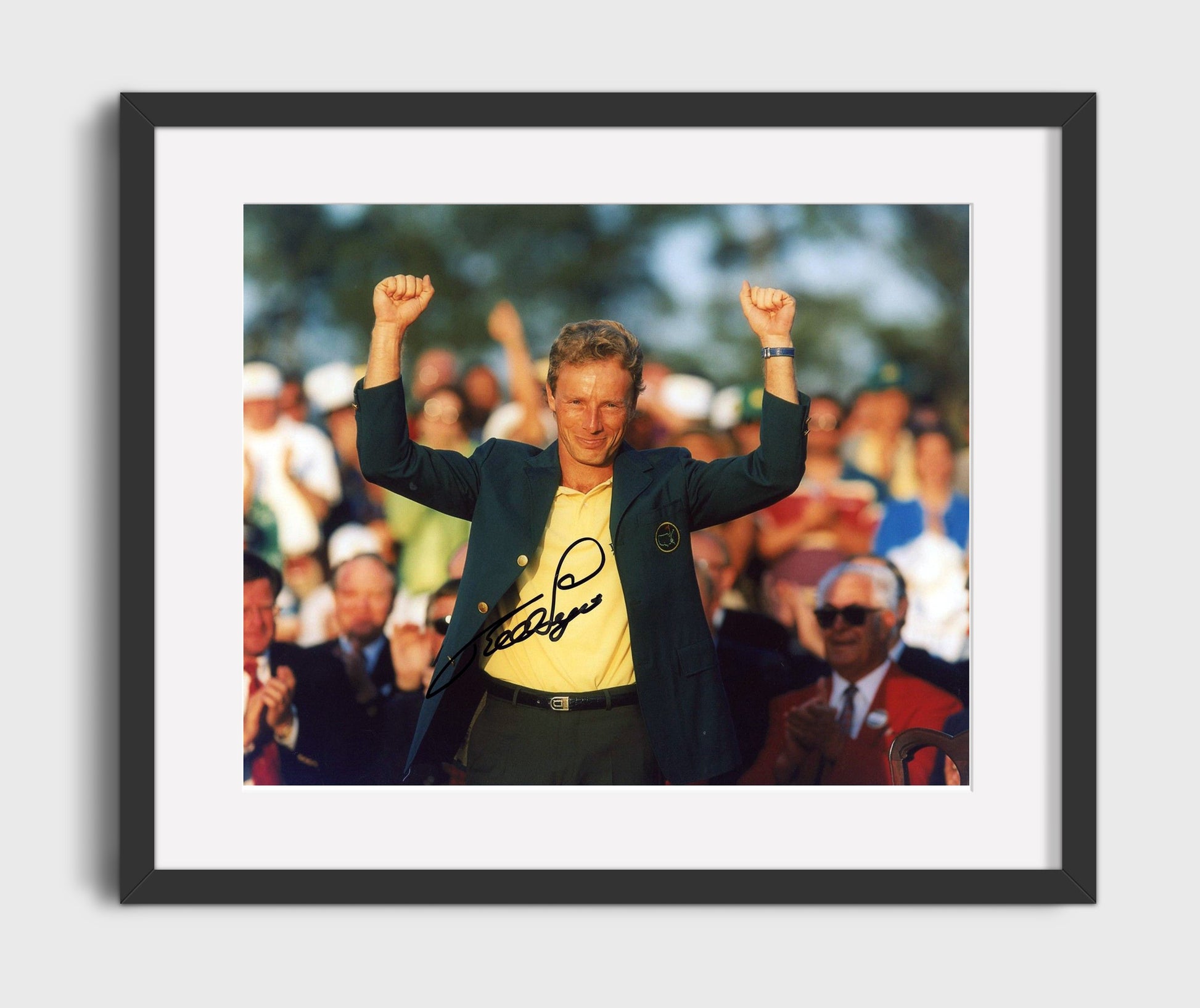 Bernhard Langer - Augusta Green Jacket Celebration golf wall art 16x20 Gallery Frame
