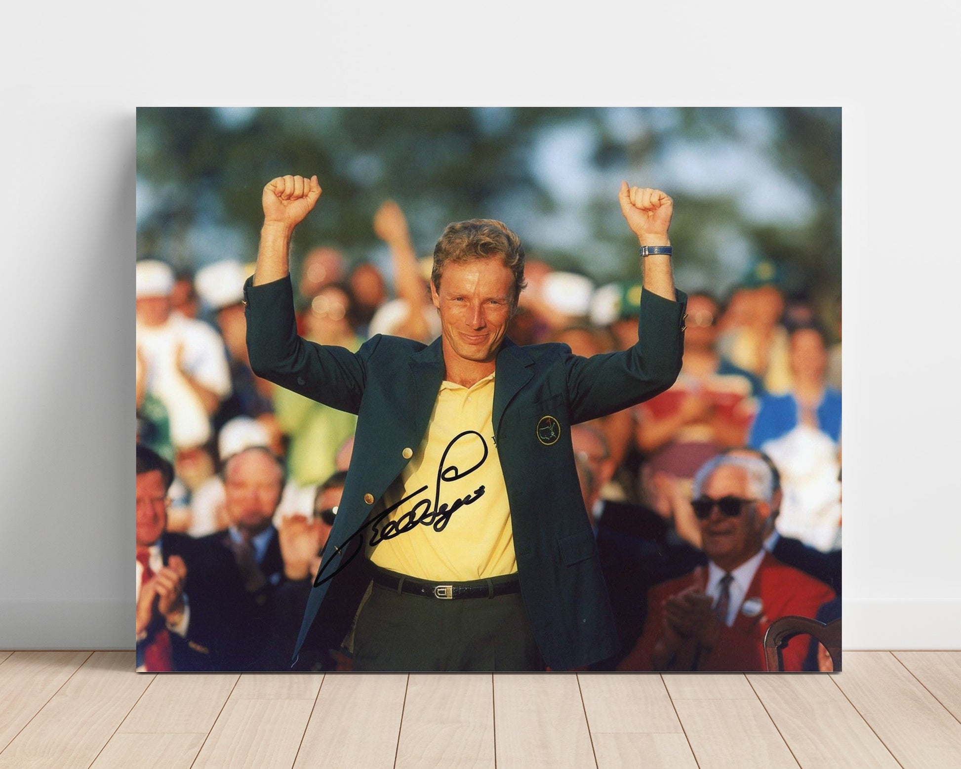 Bernhard Langer - Augusta Green Jacket Celebration golf wall art 16x20 Unframed Print