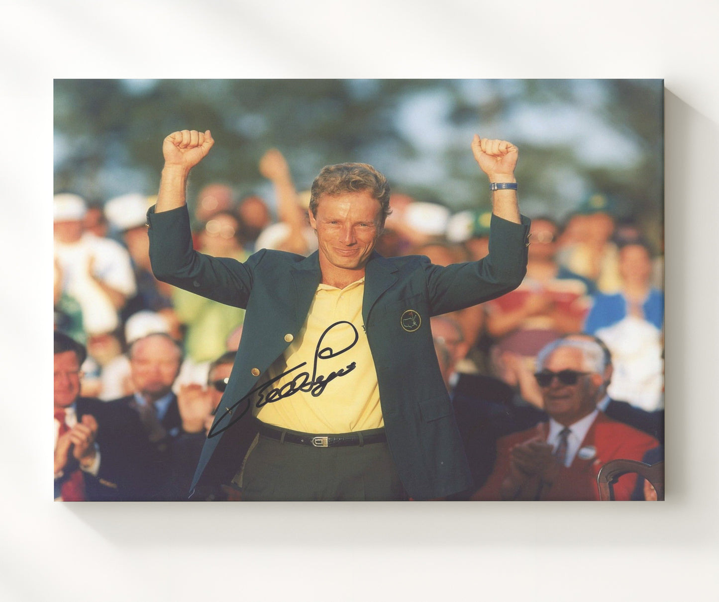 Bernhard Langer - Augusta Green Jacket Celebration golf wall art 20x24 Canvas