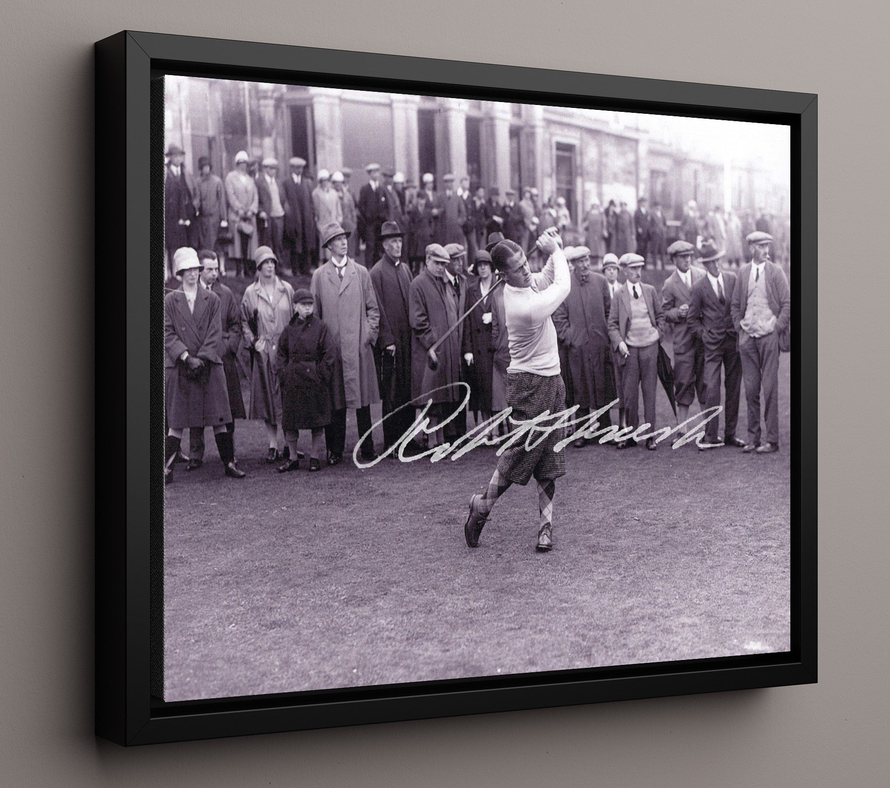 Bobby Jones - Historic Swing Study golf wall art 16x20 Framed Canvas