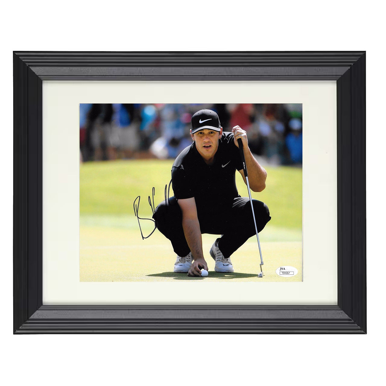 Brooks Koepka – Major Green Read 8x10 matted black framed golf wall art