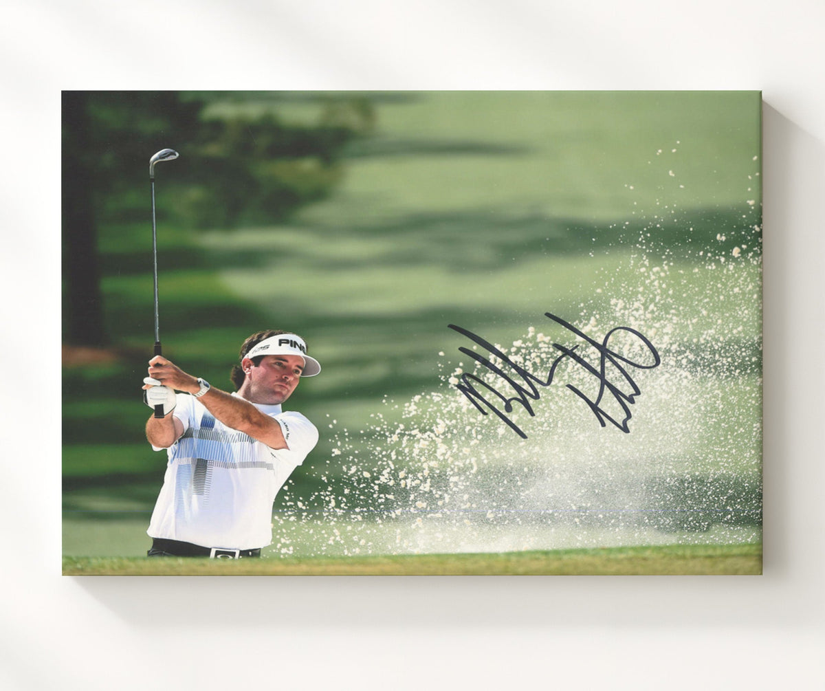 Bubba Watson - Bunker Explosion golf wall art 8x10 Beveled Frame