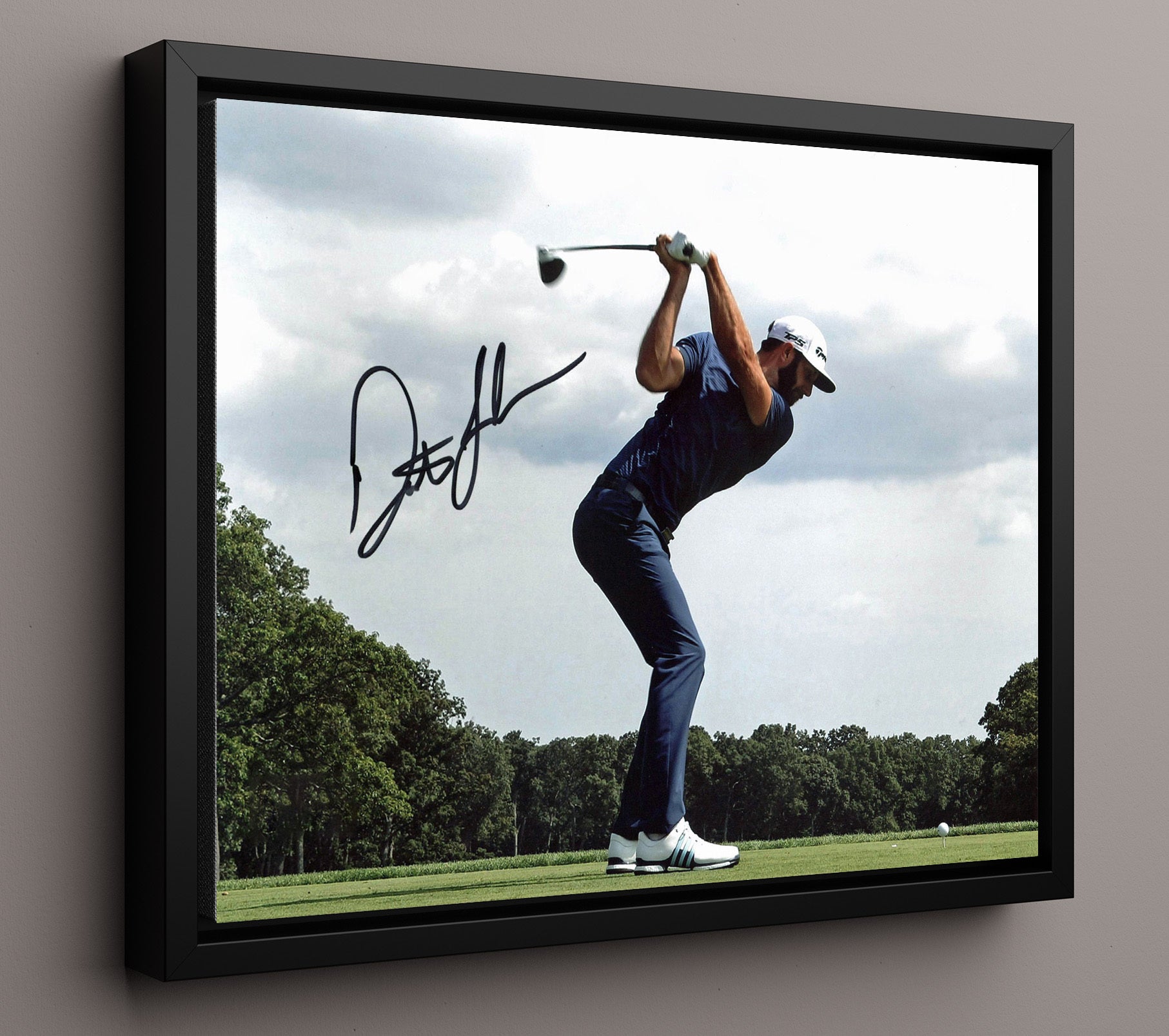 Dustin Johnson - Power Drive golf wall art 16x20 Framed Canvas