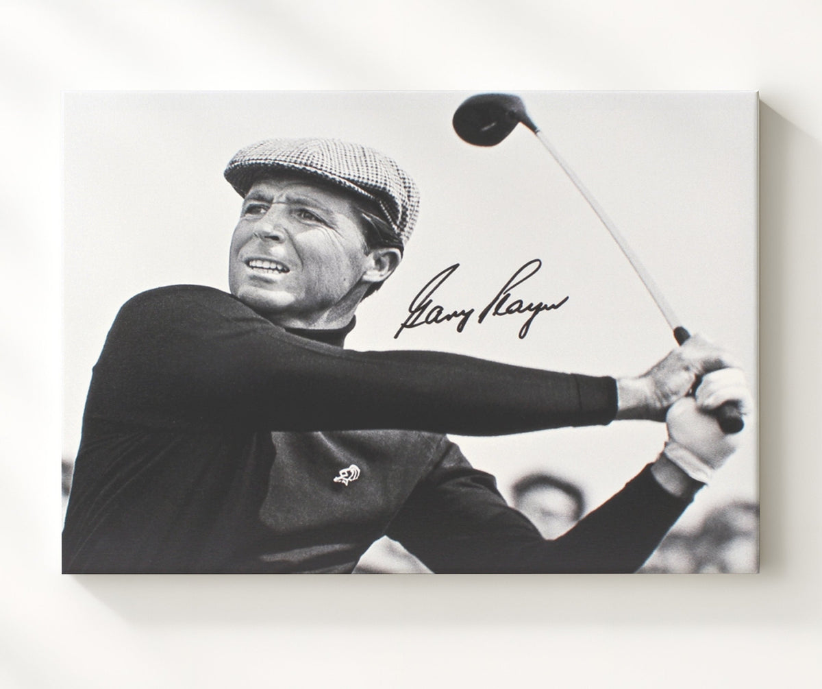 Gary Player - Classic Swing Study golf wall art 8x10 Beveled Frame