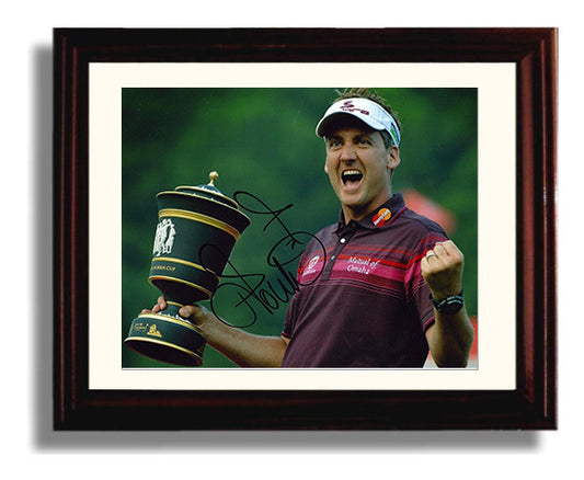 Ian Poulter - Championship Celebration golf wall art 8x10 Beveled Frame