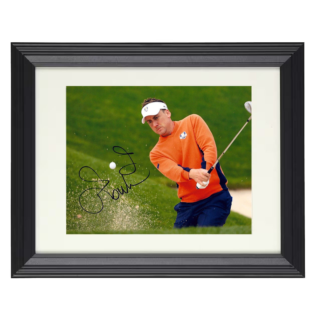 Ian Poulter – Competitive Follow Through 8x10 matted black framed golf wall art