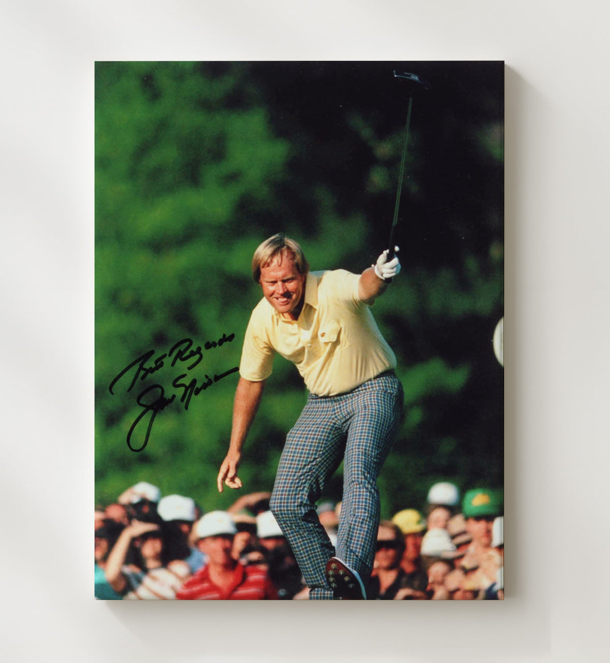 Jack Nicklaus - Golden Bear Casual Pose golf wall art 8x10 Beveled Frame