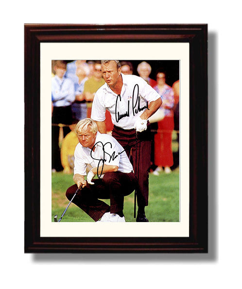 Jack Nicklaus and Arnold Palmer - Tournament Strategy Moment golf wall art 8x10 Beveled Frame