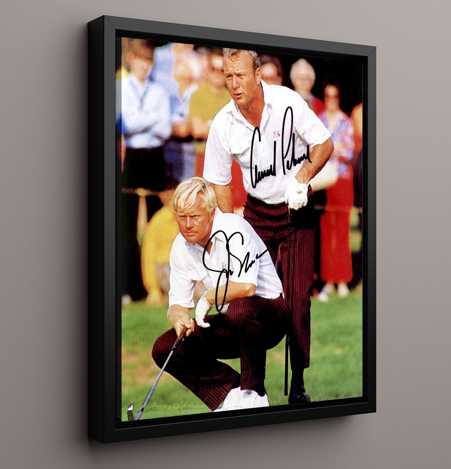 Jack Nicklaus And Arnold Palmer - Tournament Strategy Moment Golf Wall Art
