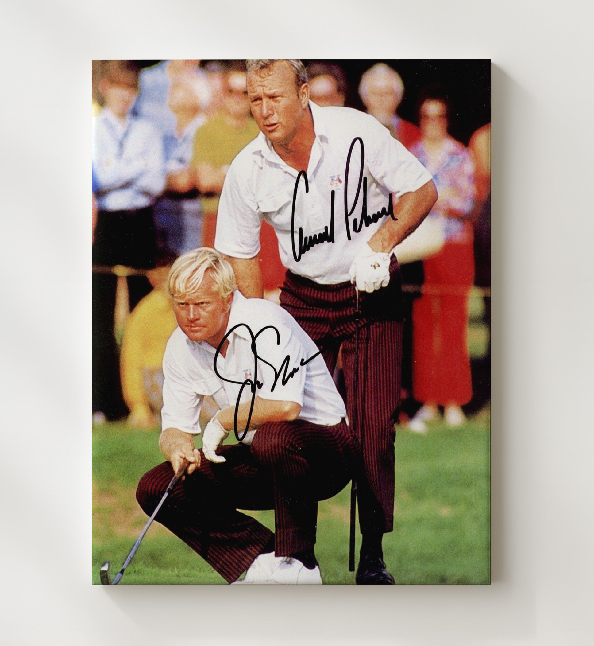Jack Nicklaus And Arnold Palmer - Tournament Strategy Moment Golf Wall Art