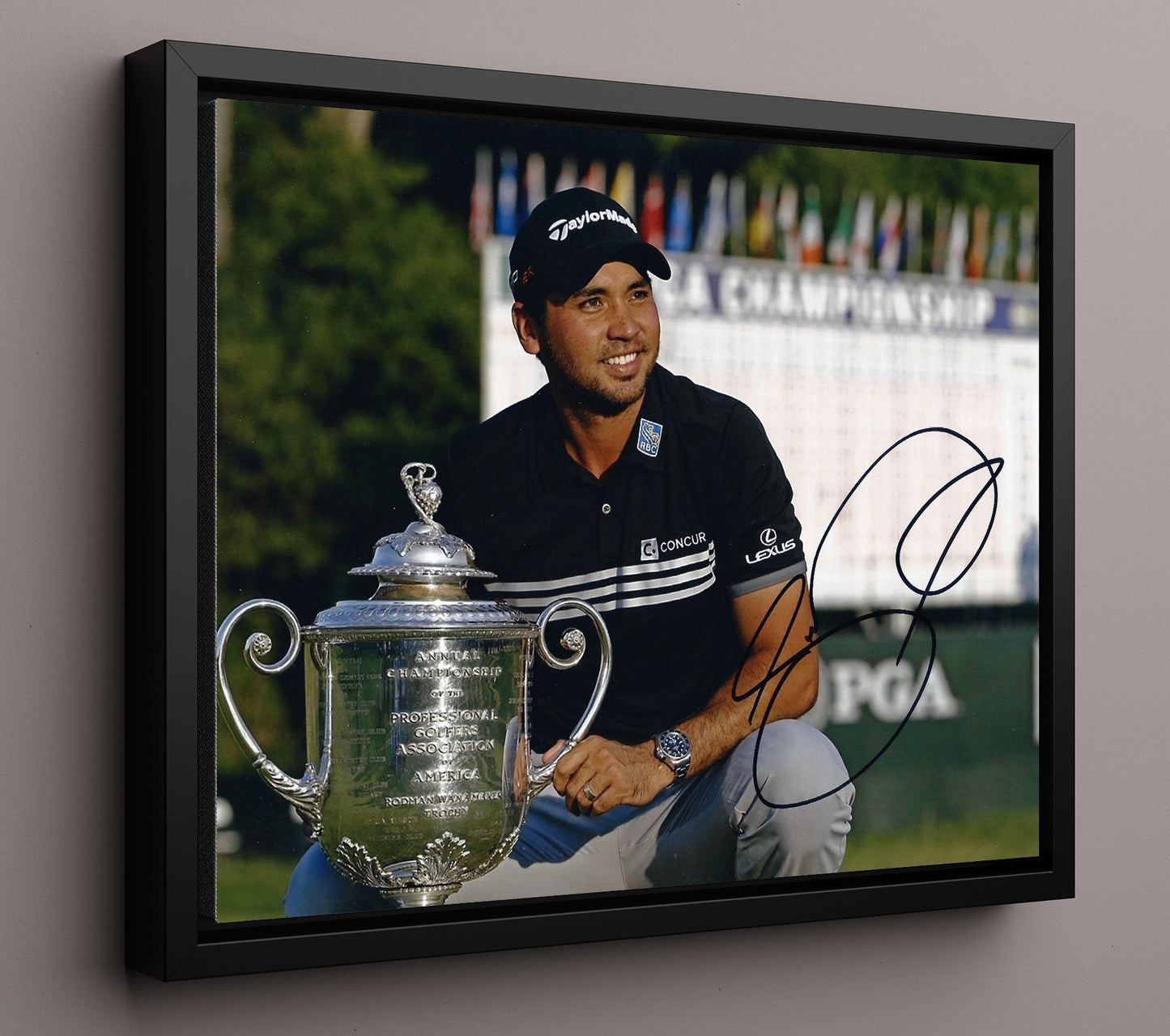 Jason Day - Tournament Follow Through golf wall art 16x20 Framed Canvas