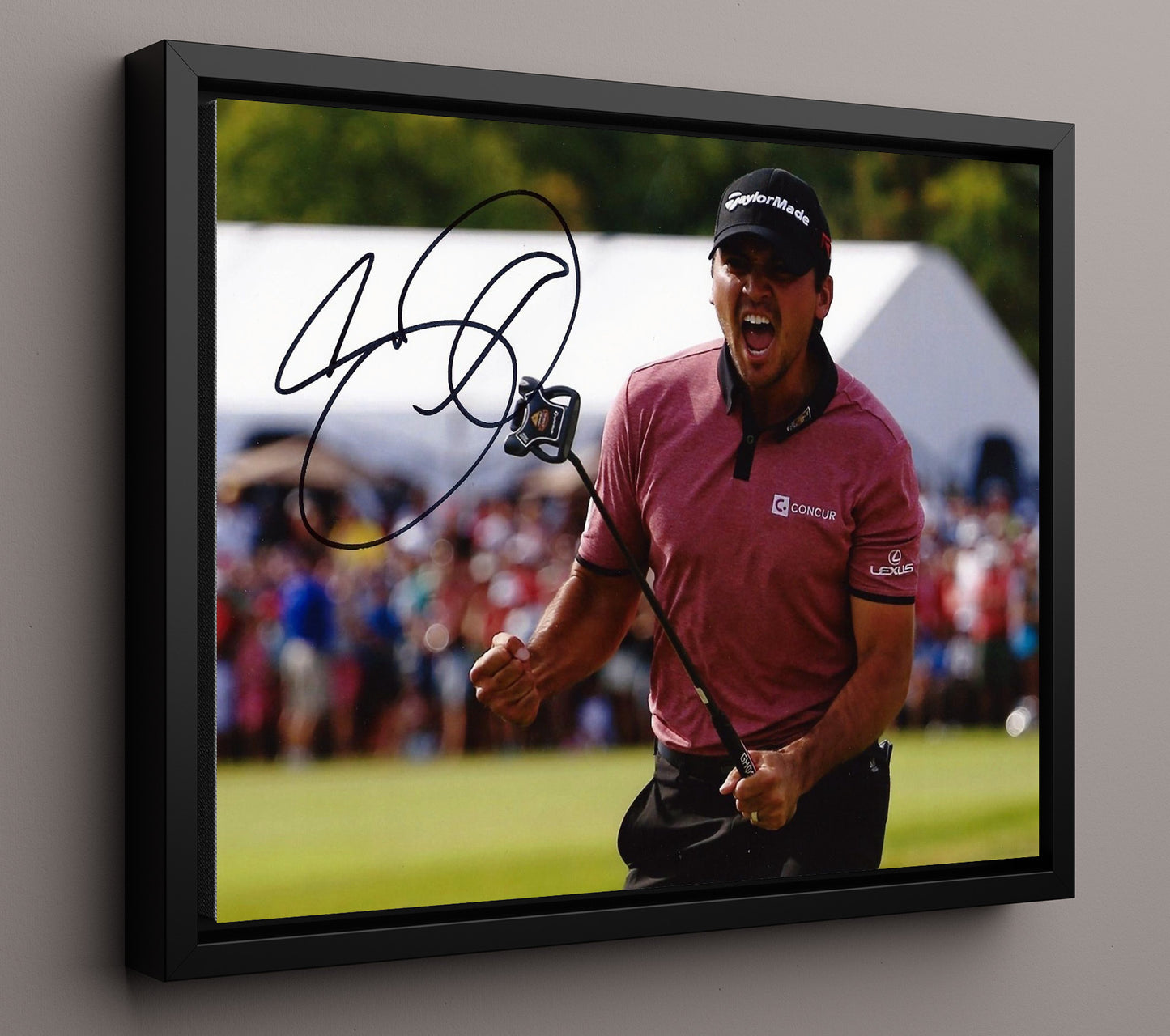 Jason Day - Victory Celebration golf wall art 16x20 Framed Canvas