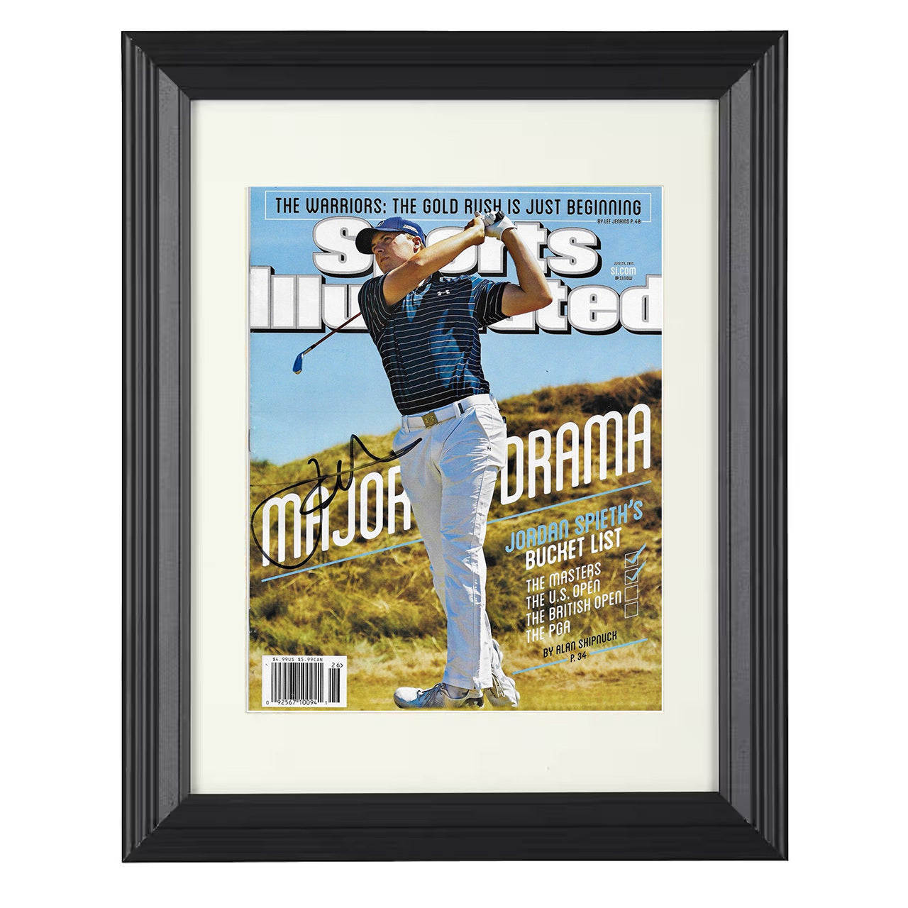Jordan Spieth – Augusta Champion 2015 SI 8x10 matted black framed golf wall art