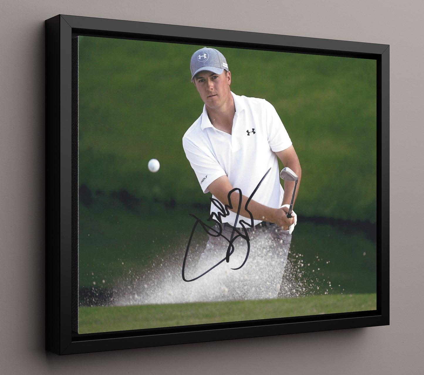 Jordan Spieth - Augusta Bunker Shot 2015 golf wall art 16x20 Framed Canvas