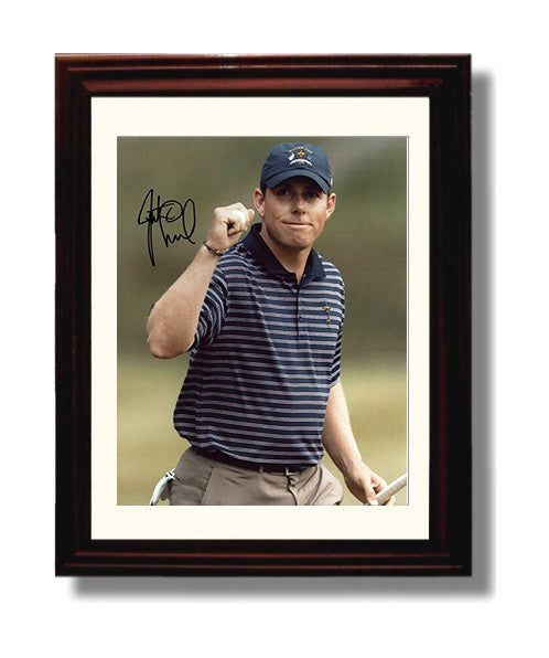 Justin Leonard - Augusta Victory Celebration golf wall art 8x10 Beveled Frame