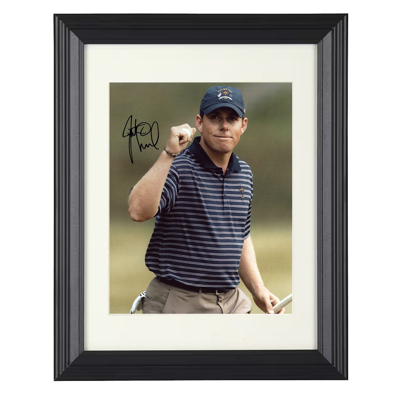 Justin Leonard – Augusta Victory Celebration 8x10 matted black framed golf wall art
