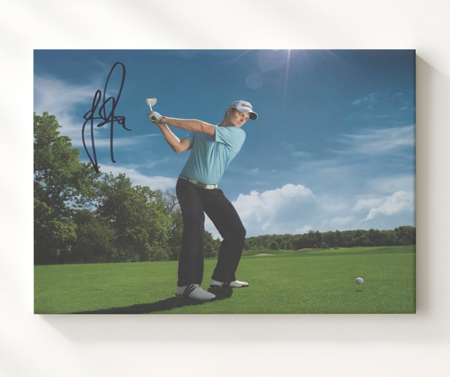 Justin Rose - Championship Follow Through golf wall art 20x24 Canvas